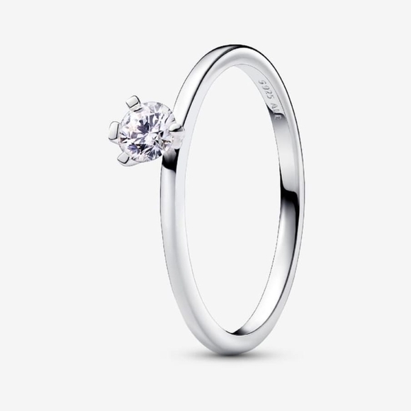 Pandora Nova Sterling Silver Off-set Lab-grown Diamond Ring0.25 ct TW - Picture 1 of 6